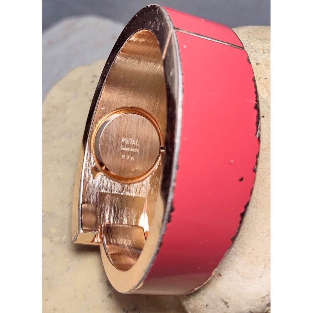Vintage Samba Cuff Bracelet Watch Enamel Birds 1940s 50s - Picture 5 of 8